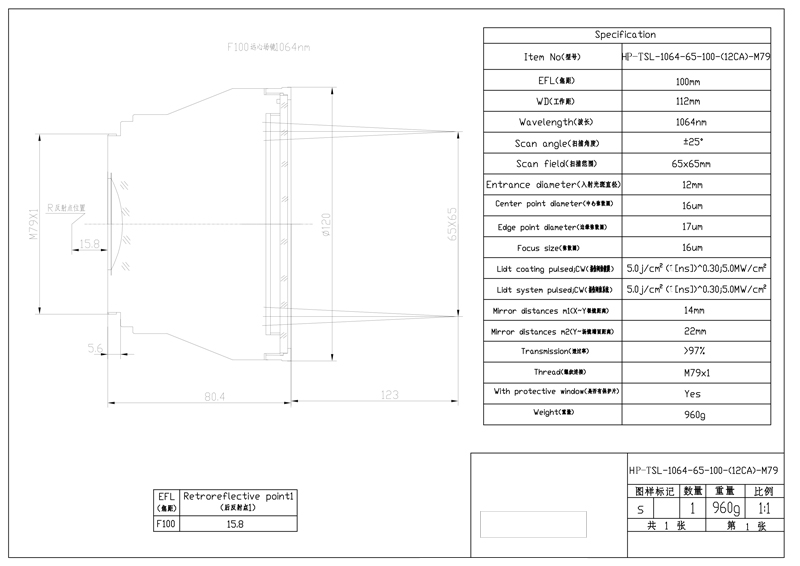 遠(yuǎn)心場(chǎng)鏡1064nm